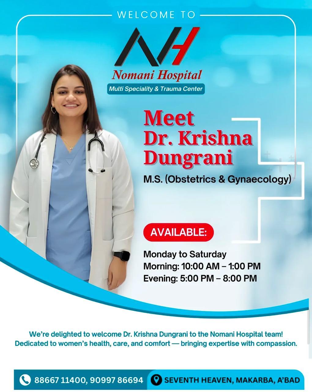 Nomani Multispeciality Hospital & Trauma Center - Dr Krishana - Makarba